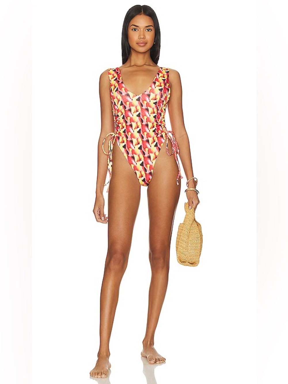 Mello The Label V One Piece in Red Kaleidoscope